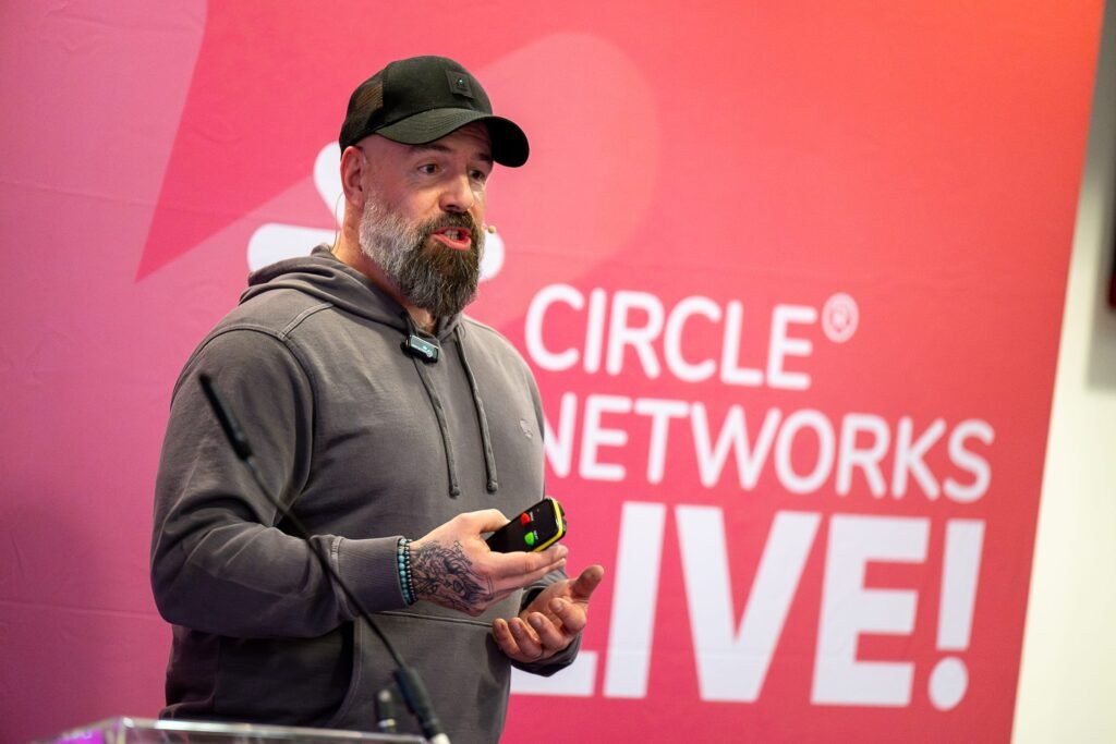 Dave Christie speaking at an event